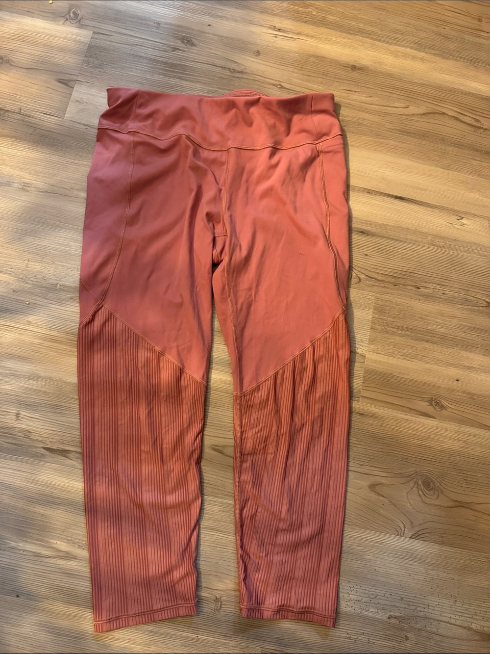 CALIA by Carrie Underwood Rose Mauve  Ribbed-Paneled High-Rise Leggings